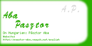 aba pasztor business card